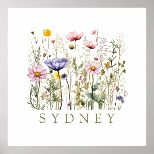 Wildflower aangepaste naam poster (Voorkant)