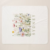 Wildflower aangepaste naam sherpa deken (Voorkant (horizontaal))
