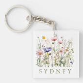 Wildflower aangepaste naam sleutelhanger (voorkant)