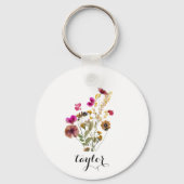 Wildflower aangepaste naam sleutelhanger (Voorkant)