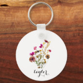 Wildflower aangepaste naam sleutelhanger (Voorkant)