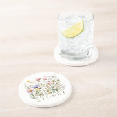 Wildflower aangepaste naam zandsteen onderzetter (Zijkant)