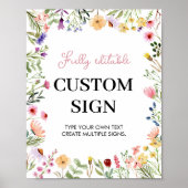 Wildflower aangepaste tabel teken poster (Voorkant)