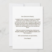 Wildflower aangepaste tekst rood geel vrouwelijk bedankkaart (Achterkant)