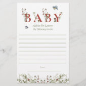 Wildflower Aardbei Baby shower Ouderadvies Flyer (Voorkant)