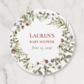 Wildflower Aardbei Summer Dank u Baby shower Bedankjes Labels (Achterkant)