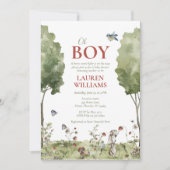 Wildflower Aardbei Zomer Oh Boy Baby shower Kaart (Voorkant)