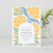 Wildflower Abstract Floral Modern Spring Wedding Kaart (Staand voorkant)