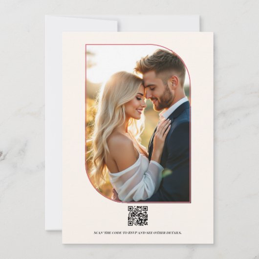 Wildflower Abstract Floral Modern Spring Wedding Kaart (Achterkant)