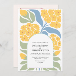 Wildflower Abstract Floral Modern Spring Wedding Kaart