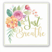 Wildflower Adem gewoon op maat gesneden vinyl Stic Sticker (Voorkant)