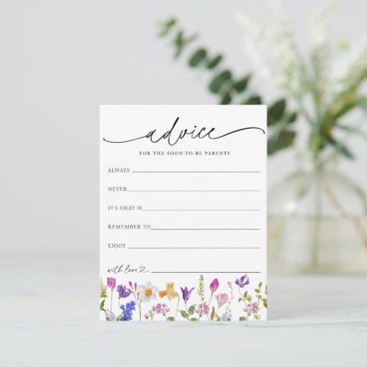 Wildflower Advies voor de Ouders Baby shower Kaart (Staand voorkant)