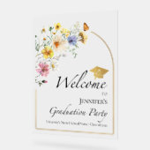 Wildflower Afstudeerfeest Acryl Welkomstbord Acryl Bord (Hoek)