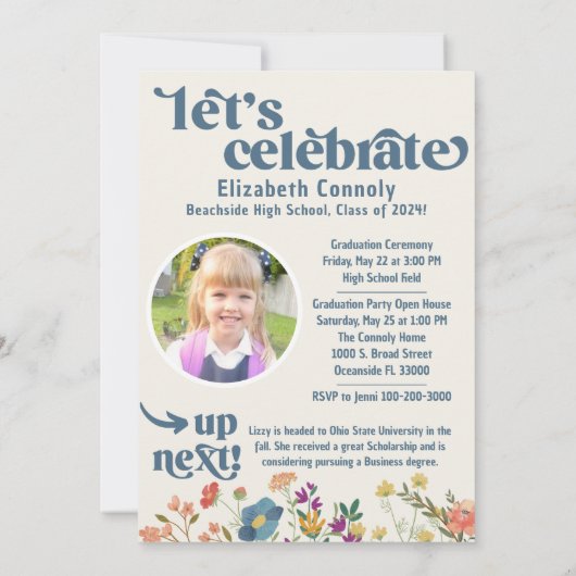 Wildflower Afstuderen aankondiging (Achterkant)