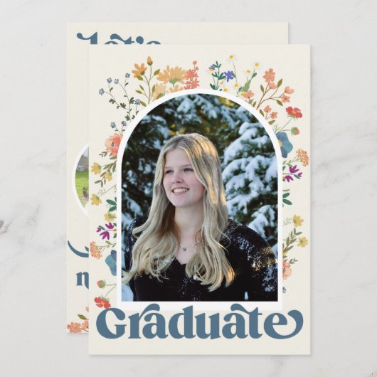 Wildflower Afstuderen aankondiging (Voorkant / Achterkant)