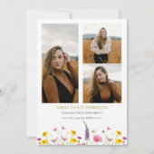 Wildflower Afstuderen Aankondiging met Foto's (Voorkant)