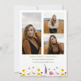 Wildflower Afstuderen Aankondiging met Foto's