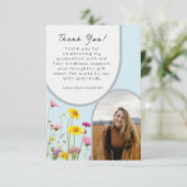 Wildflower Afstuderen Arch Foto Elegant Dank u Bedankkaart (Staand voorkant)
