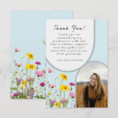Wildflower Afstuderen Arch Foto Elegant Dank u Bedankkaart (Voorkant / Achterkant)