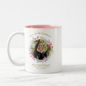 Wildflower Afstuderen Foto Proost op de Afstuderen Tweekleurige Koffiemok (Links)