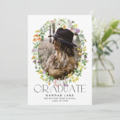 Wildflower Afstuderen Fotofeest Kaart (Staand voorkant)