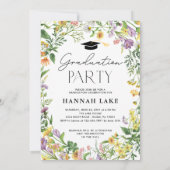 Wildflower Afstuderen Fotofeest Kaart (Achterkant)