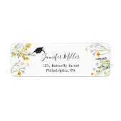 Wildflower Afstuderen retour adreslabel Etiket (Voorkant)