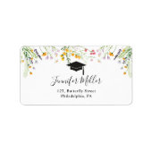 Wildflower Afstuderen retour adreslabel Etiket (Voorkant)