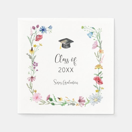 Wildflower Afstuderen Servet (Voorkant)