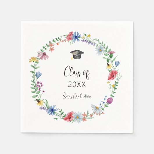 Wildflower Afstuderen Servet (Voorkant)