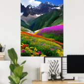 Wildflower AI Fantasy Digitale Kunst Print Landsch (Thuiskantoor)