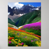 Wildflower AI Fantasy Digitale Kunst Print Landsch (Voorkant)