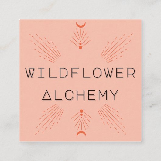 Wildflower Alchemy Biz Kaart Vierkante Visitekaartje (Achterkant)