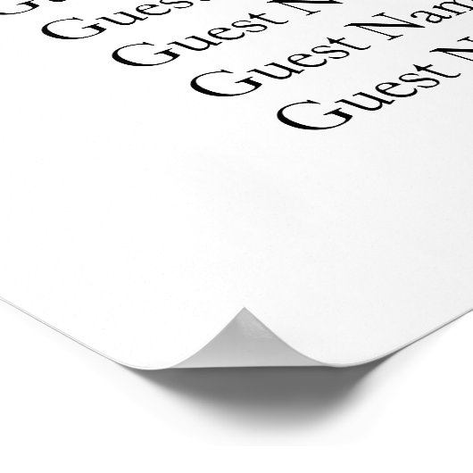 Wildflower alfabetische bruiloft zitgrafiek poster (Hoek)