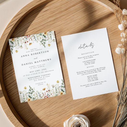 Wildflower All In One Wedding Kaart