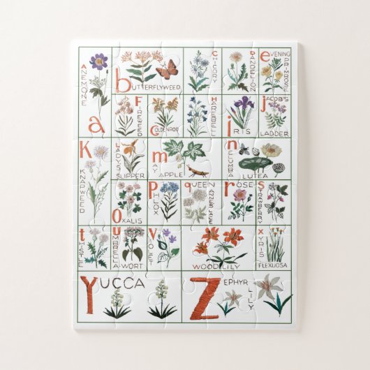 Wildflower Alphabet Puzzle | Natuur Alfabet Legpuzzel (Verticaal)
