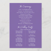 Wildflower and grasses watercolor wedding program programmakaart (Achterkant)