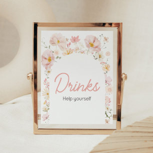 Wildflower Arch Baby in Bloom Baby shower Drinken Poster