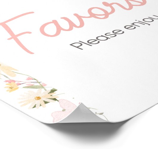Wildflower Arch Baby in Bloom Baby shower Favors Poster (Hoek)