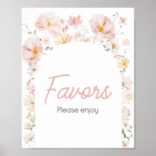 Wildflower Arch Baby in Bloom Baby shower Favors Poster (Voorkant)