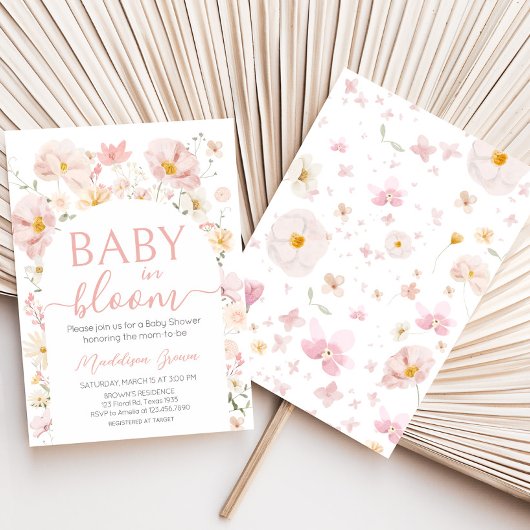 Wildflower Arch Baby in Bloom Baby shower Kaart