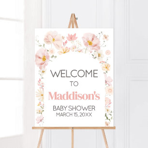 Wildflower Arch Baby in Bloom Baby shower Welkom Poster