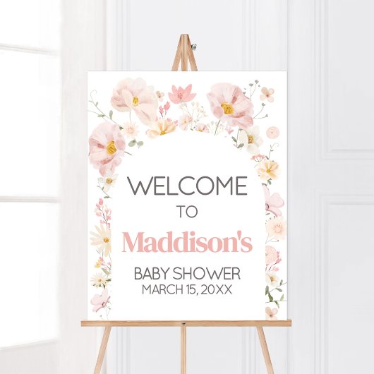 Wildflower Arch Baby in Bloom Baby shower Welkom Poster