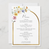 Wildflower Arch Gold | Boho Bruiloft Menu Kaart (Voorkant)