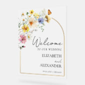 Wildflower Arch Gold |Huwelijk Acryl Welkom Teken Acryl Bord (Hoek)