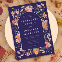 Wildflower Arch Navy Verbrand Sinaasappel Fall Wed