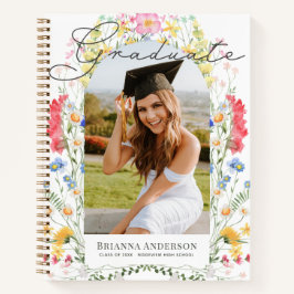 Wildflower Arch Photo Graduation Guest Book Notitieboek
