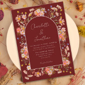 Wildflower Arch Terracotta Fall Wedding Kaart