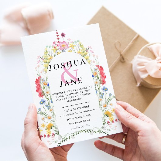 Wildflower Arch Wedding Kaart