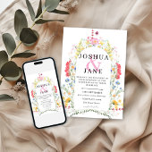 Wildflower Arch Wedding Kaart